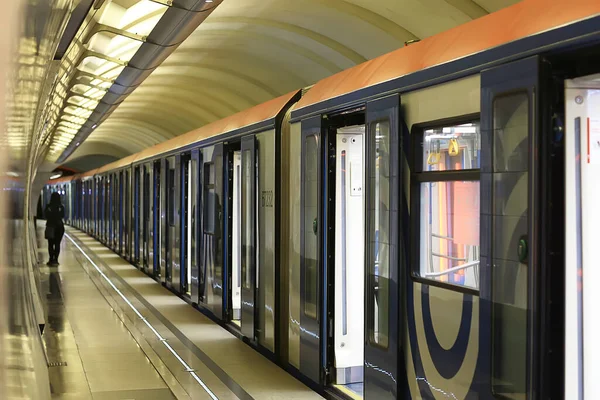 Vagón Tren Metro Movimiento Concepto Transporte Fondo Abstracto Sin Personas —  Fotos de Stock