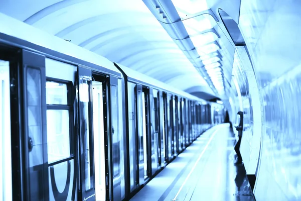 Vagón Tren Metro Movimiento Concepto Transporte Fondo Abstracto Sin Personas — Foto de Stock