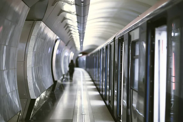 Vagão Trem Metrô Movimento Conceito Transporte Fundo Abstrato Sem Pessoas — Fotografia de Stock