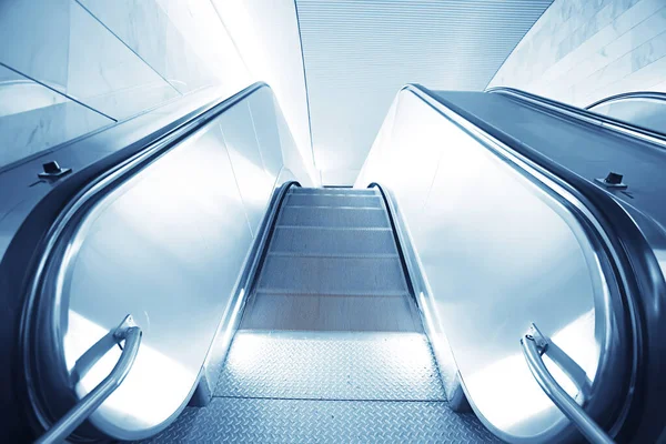 Modern Escalator Abstract Background Blurred Light Background Geometry Transport — Stock Photo, Image