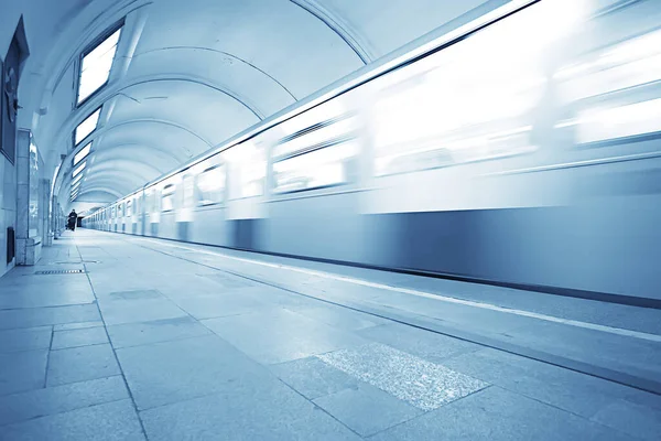 Vagão Trem Metrô Movimento Conceito Transporte Fundo Abstrato Sem Pessoas — Fotografia de Stock