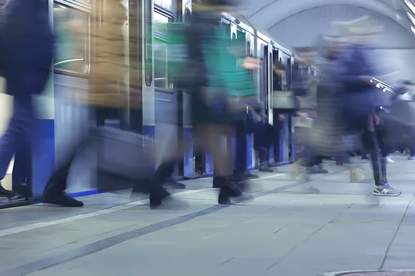 Multitud Personas Metro Movimiento Borroso Abstracto Fondo Gente Del Tráfico — Foto de Stock