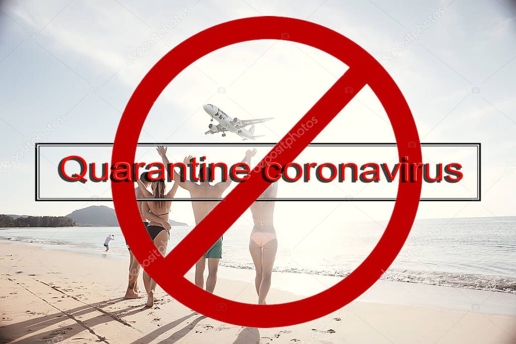 concept of flight ban flight cancellation, tourism quarantine coronavirus
