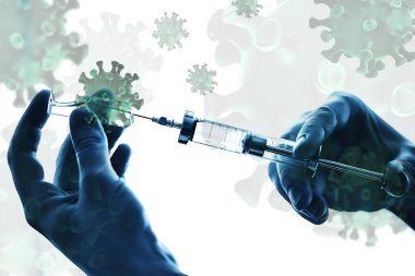 Bulanık soyut geçmiş konsepti Coronavirus Hastanesi Aşı İlacı Enjeksiyonu