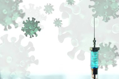Bulanık soyut geçmiş konsepti Coronavirus Hastanesi Aşı İlacı Enjeksiyonu