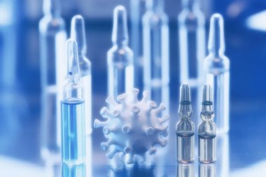 Bulanık soyut geçmiş konsepti Coronavirus Hastanesi Aşı İlacı Enjeksiyonu