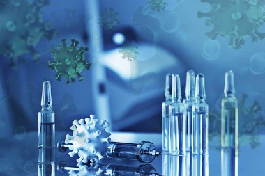 Bulanık soyut geçmiş konsepti Coronavirus Hastanesi Aşı İlacı Enjeksiyonu