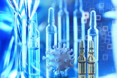 Bulanık soyut geçmiş konsepti Coronavirus Hastanesi Aşı İlacı Enjeksiyonu