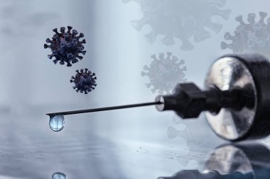 Bulanık soyut geçmiş konsepti Coronavirus Hastanesi Aşı İlacı Enjeksiyonu