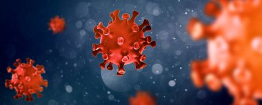 Çin koronavirüsü COVID 19 mikroskop altında. Soyut arka plan, karantina salgını konsepti