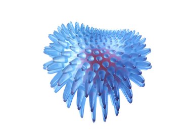 Coronavirus beyaz arkaplan izole, mikro nesne virüs molekül bakteri modeli