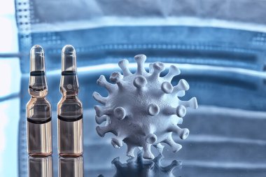 covid-19 virüs aşısı enjeksiyonu, soyut geçmiş, tıbbi konsept