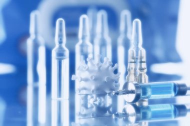 Bulanık soyut geçmiş konsepti Coronavirus Hastanesi Aşı İlacı Enjeksiyonu
