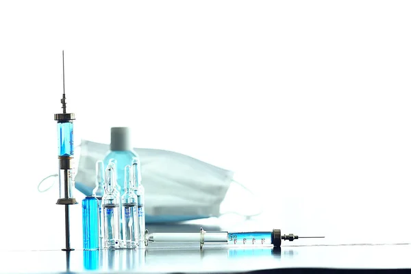 Spritze Abstrakte Medizin Hintergrund Impfstoff Injektion Virenschutz — Stockfoto