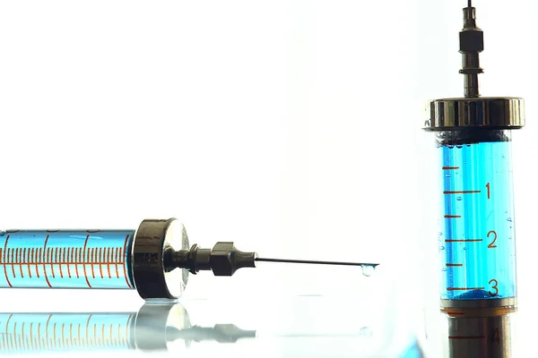 Şırınga Soyut Tıp Geçmişi Aşı Enjeksiyon Virüsü Koruması — Stok fotoğraf