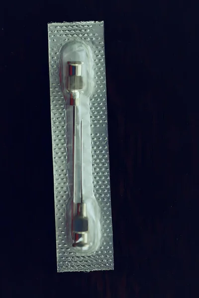 Vintage Syringe Medicine Concept Vaccine Injection Drug — Stock Photo, Image