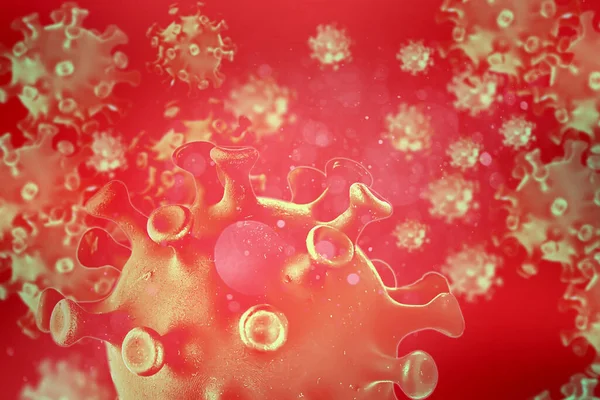 Coronavirus Cinese Covid Microscopio Contesto Astratto Concetto Pandemia Quarantena — Foto Stock