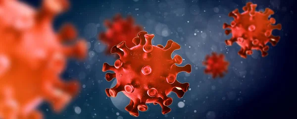 Coronavírus Chinês Covid Microscópio Antecedentes Abstratos Conceito Infecção Pandémica Quarentena — Fotografia de Stock