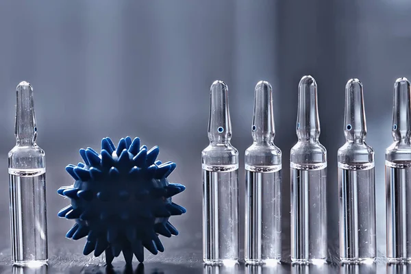 Ampoules Médecine Vaccin Concept Contexte Abstrait Protection Contre Virus Vaccination — Photo