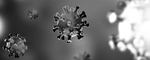 Coronavirus Chino Covid Bajo Microscopio Antecedentes Abstractos Concepto Infección Pandémica —  Fotos de Stock