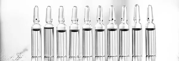 Ampoules Medicine Vaccine Concept Abstract Background Vaccination Virus Protection — Stock Photo, Image