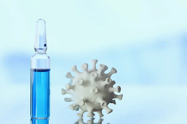 Ampullák Gyógyszer Vakcina Koncepció Elvont Háttér Védőoltás Vírus Védelem — Stock Fotó