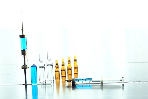 Ampoules Medicine Vaccine Concept Abstract Background Vaccination Virus Protection — 图库照片