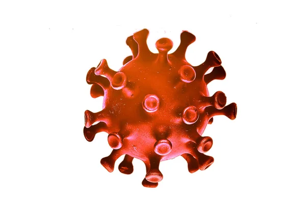 Modelo Coronavirus Aislado Sobre Fondo Blanco Foto Micro Virus — Foto de Stock