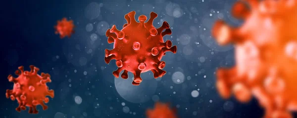 Coronavírus Chinês Covid Microscópio Antecedentes Abstratos Conceito Infecção Pandémica Quarentena — Fotografia de Stock