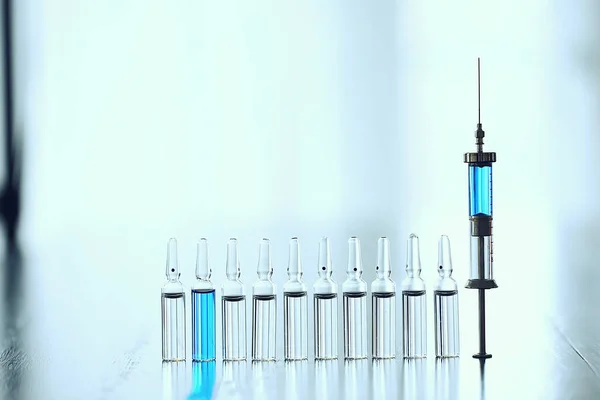 Ампулы Медицинская Концепция Вакцины Абстрактный Фон Защита Вирусов Вакцинации — стоковое фото