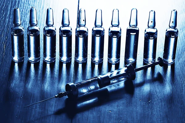 Ampullen Medizin Impfkonzept Abstrakter Hintergrund Impfvirenschutz — Stockfoto