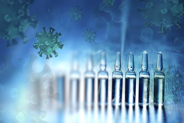 Covid 19ウイルスワクチン注射抽象的背景医学的概念 — ストック写真