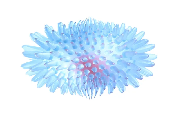 Coronavirus Bianco Fondo Isolato Micro Oggetto Modello Molecola Virus Batterio — Foto Stock