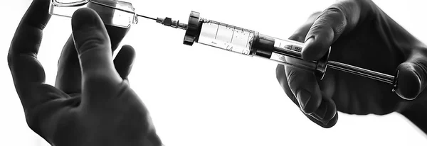 Vintage Syringe Medicine Concept Vaccine Injection Drug — Stock Photo, Image