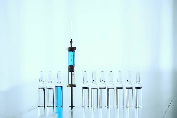 Vintage Spruta Medicin Koncept Vaccin Injektion Läkemedel — Stockfoto
