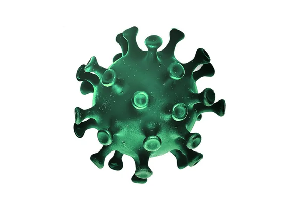 Modelo Coronavirus Isolado Fundo Branco Foto Micro Vírus — Fotografia de Stock