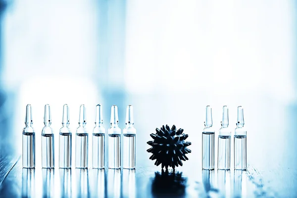 Syringe Ampoule Coronavirus Vaccine Concept Medicine Vaccination Protection Covid — Stock Photo, Image