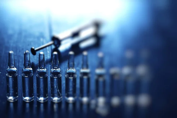 Syringe Ampoule Coronavirus Vaccine Concept Medicine Vaccination Protection Covid — Stock Photo, Image