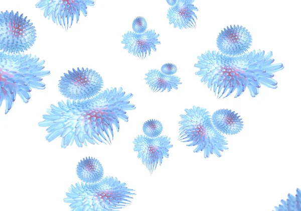Koronawirus Biały Tło Izolowane Mikroobiekt Wirus Cząsteczka Bakterii Model — Zdjęcie stockowe