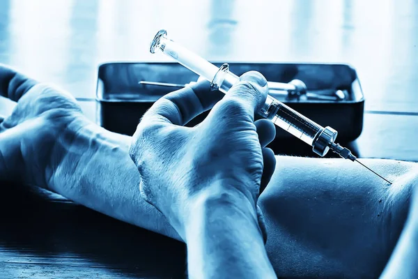 手注射薬危険概念違法薬物自己注射 — ストック写真