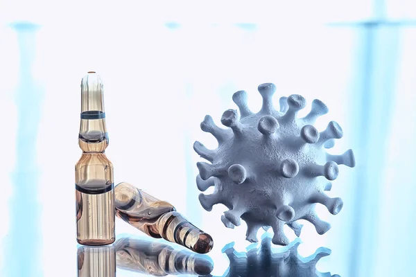 アンプル医学ワクチンの概念抽象的な背景ワクチンウイルス保護 — ストック写真