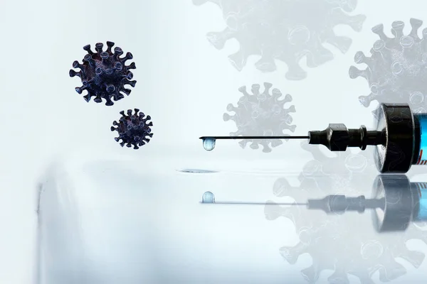 Abstrato Desfocado Fundo Conceito Coronavírus Hospital Vacina Medicina Injeção — Fotografia de Stock