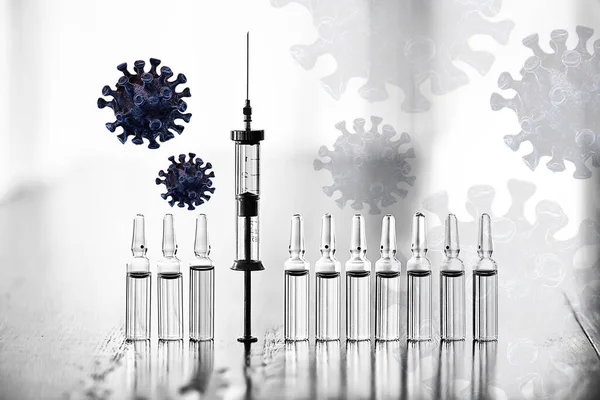 Dimsyn Abstrakt Bakgrund Koncept Coronavirus Sjukhus Vaccin Läkemedel Injektion — Stockfoto