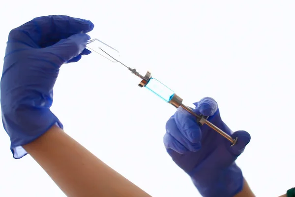 Kendi Kendine Aşı Panik Pandemik Koronavirüs Enjeksiyon Kendini Izole Etme — Stok fotoğraf