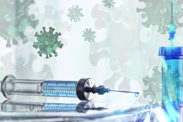 Εμβόλιο Ιού Covid Αφηρημένο Υπόβαθρο Ιατρική Έννοια — Φωτογραφία Αρχείου