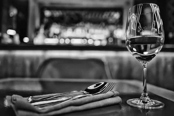 Abstrakter Hintergrund Restaurantkonzept Verschwommener Hintergrund Abendgabel Messer Besteck Tischdekoration — Stockfoto