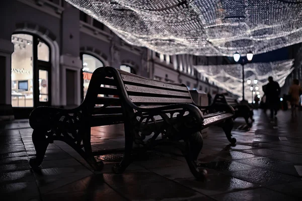 Abstrakte Landschaft Weihnachten Hintergrund Dekoriert Stadt Straße Städtisch Hintergrund Neujahr — Stockfoto