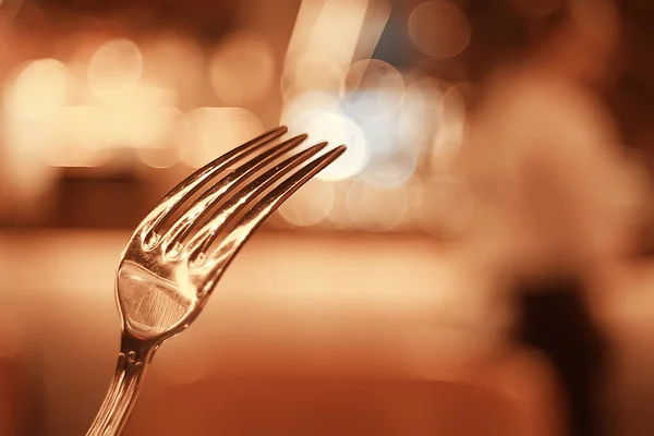 Abstrakcyjne Tło Koncepcja Restauracji Zamazane Tło Wieczór Jedzenie Widelec Nóż — Zdjęcie stockowe
