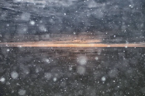 Abstrato Desfocado Fundo Neve Cai Mar Norte Mar Frio Clima — Fotografia de Stock