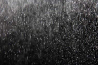 soyut arkaplan, siyah üzerine beyaz bokeh düşen kar sisi görünümünü örtüyor